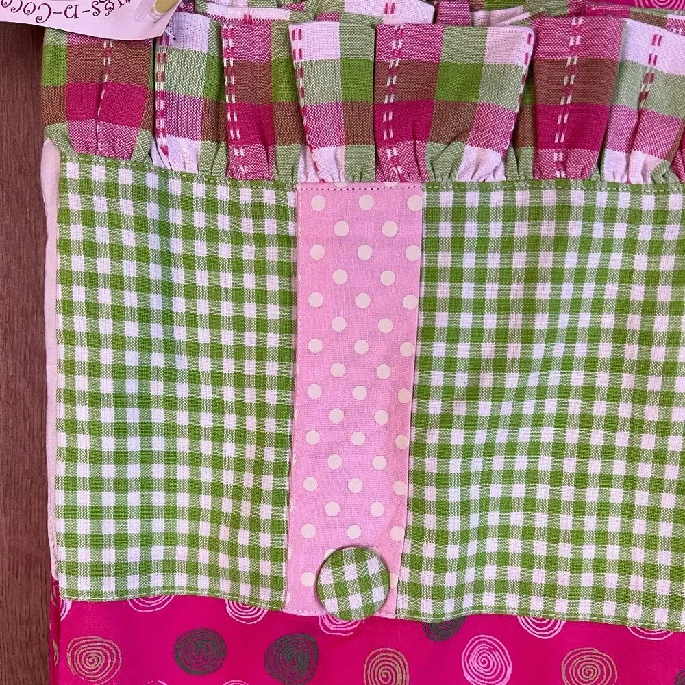 NEW Girls Pink Green Curtains 2 panels Sz 48
